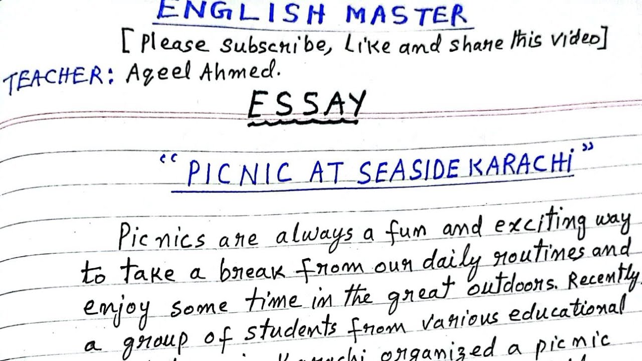 Essay on Picnic at Seaside Karachi English EssayPicnic at