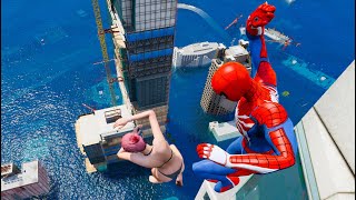 Gta 5 Ragdolls Spiderman Jumps/Fails In 4K 60Fps #6 (Euphoria Physics)
