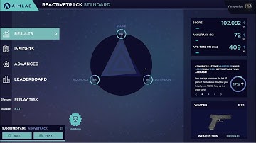 Aim Lab - Reactivetrack Ultimate - High Score 102K