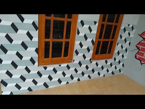  Cara  mengecat  tembok  3D motif  balok 3D wall paint YouTube