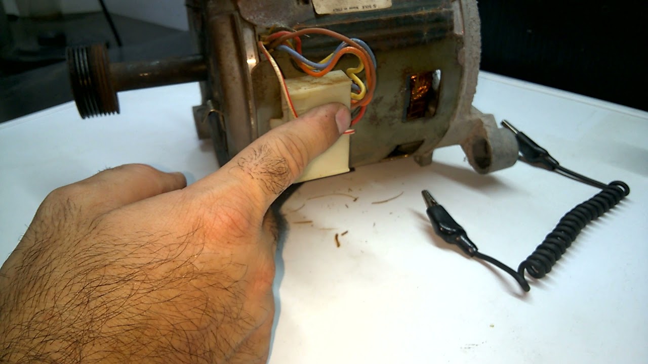 Conexión directa de motor de lavarropas electrolux con capacitor y 7 terminales.