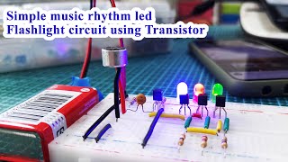 How to make a simple music rhythm led flashlight circuit using BC547 transistor and mic | Breadboard screenshot 5
