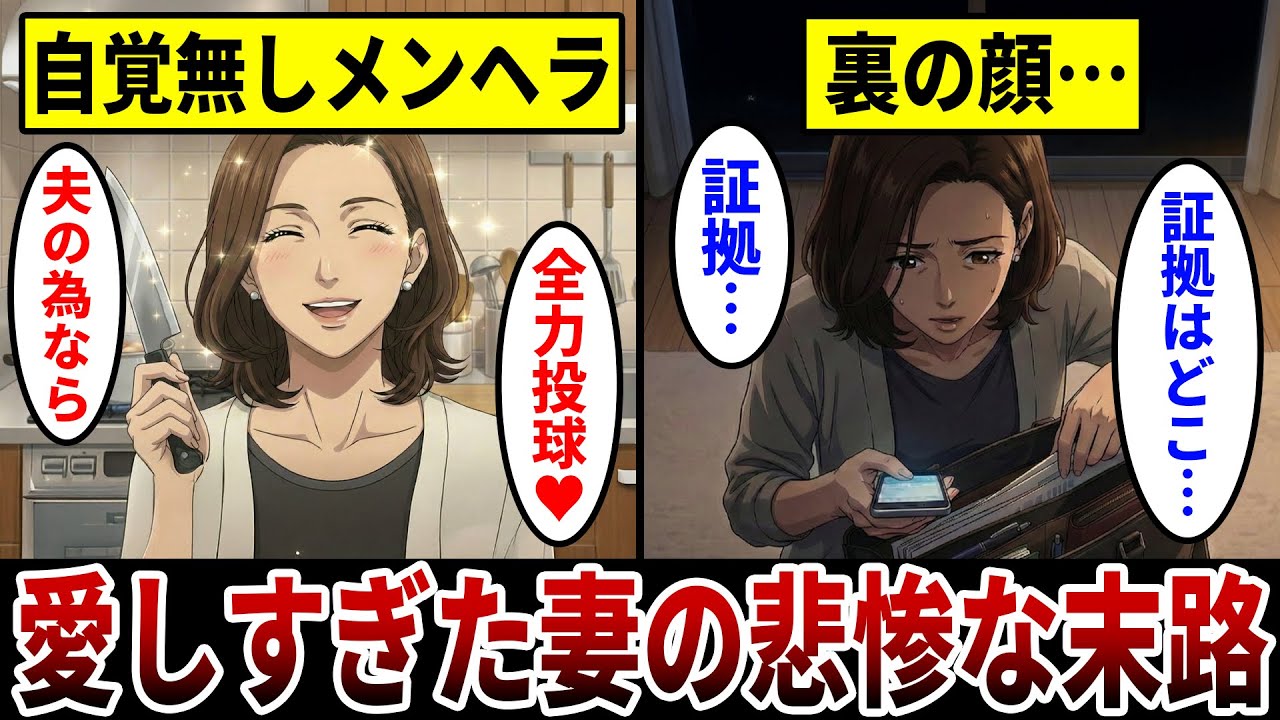 【漫画】旦那に依存し過ぎたメンヘラ妻の末路『歪んだ愛情に旦那が恐怖…』勘違いしすぎた妻の悲惨過ぎる結末。