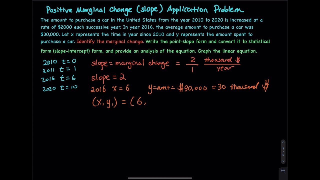 4.5 Part 6/7: Positive Marginal Change + Analyze & Graph A Linear Equation | PreStatistics