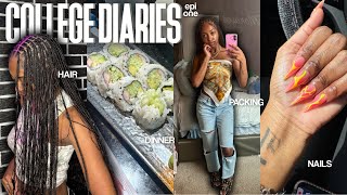 College Diaries 01❀⋆.ೃ࿔*:･ |PREP+PACK WITH ME FOR COLLEGE|maintenance,packing,dinner|THEMIAAMARI
