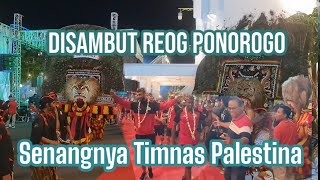 Senangnya Timnas Palestina disambut meriah Reog Ponorogo || indonesia vs palestina