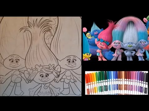 Trolls Coloring Book - Poppy, Chenille, and Satin - Speed Coloring with ...