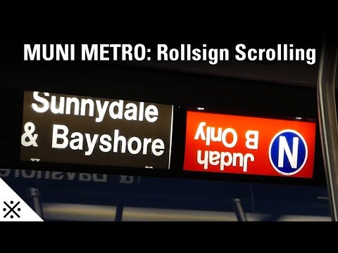 60fps Muni Metro Rollsign Changing at West Portal Station