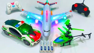 3D Lights Airbus A380 and 3D Lights Police Car, helicopter, aeroplane, airbus a380, police car, car,
