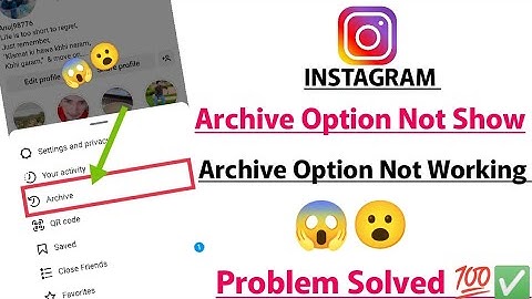 Fix Instagram Archive Option Not working & Missing Problem Solved 2024