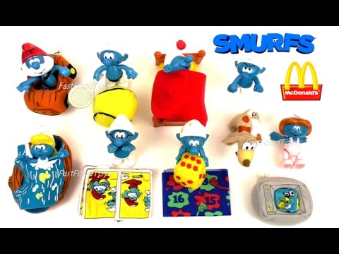 McDONALD'S SMURFS HAPPY MEAL TOYS 2017 VS 2002 ACTIVITY SMURFS