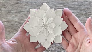 Paper Snowflake/ Christmas Origami Snowflake / Shorter Version ❄️