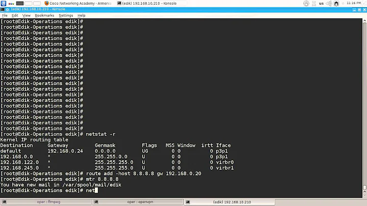 linux route add command  - linux static routing