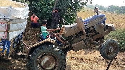 Sonalika Tractor Di42 Stuck in mud Rescued By Swaraj Tractor 735FE Part -1 Video || SRIKANTH PS