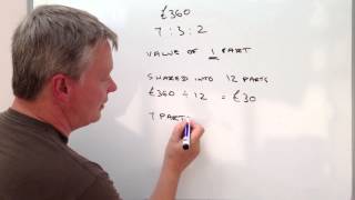 How to calculate ratio  sharing money GCSE question