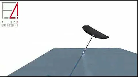 Kite hydrofoil take-off CFD simulation