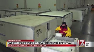 White House pushing FDA for approval of Pfizer COVID-19 vaccine