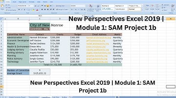 New Perspectives Excel 2019 | Module 1: SAM Project 1b #newperspective #module1 #samproject1b