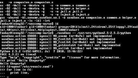 Sandboxing the python interpreter using seccomp-nurse