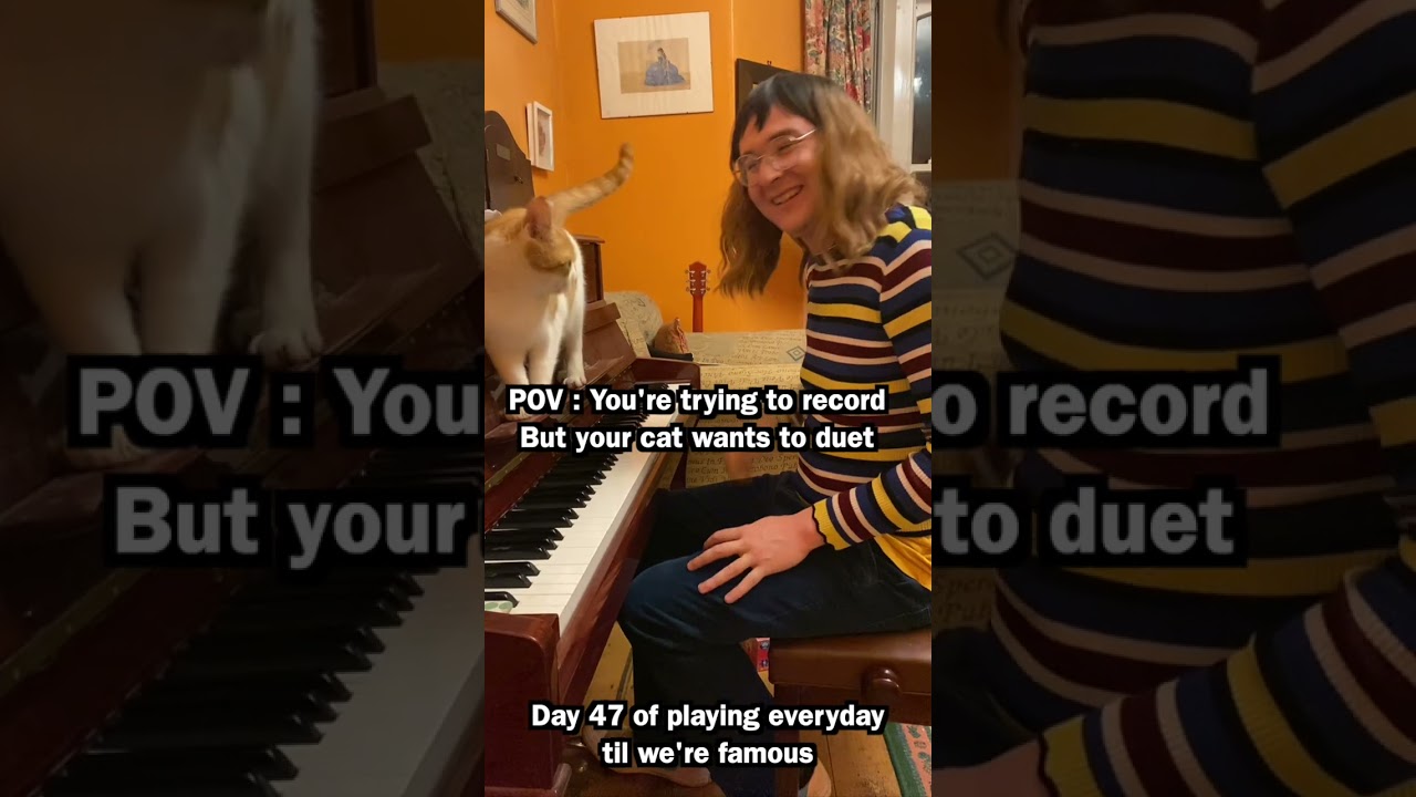My Cat Crashed My Piano Recording 😂🐱 | Day 47 of Playing Every Day Until We’re Famous