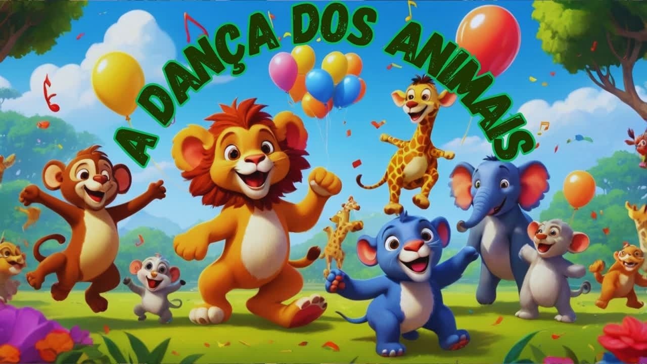 A Dança dos Animais 🦁🐵🐘 Música Infantil Divertida para Crianças ...
