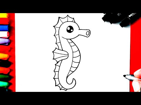 COMO Desenhar um CAVALO MARINHO KAWAII FOFINHO
