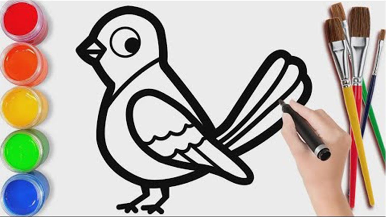 Joja Rasm Bolalar uchun Qush rasm chizish/Drawing Bird for children/Рисование ...