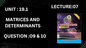 EXERCISE:19.1 CHAP:MATRICES AND DETERMINANTS CLASS:10 LEC:07#SMARTSTUDYWITHSMT #STUDY #MATHS