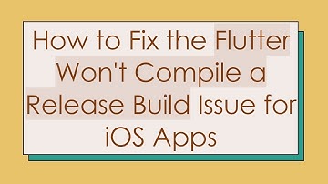 How to Fix the Flutter Won