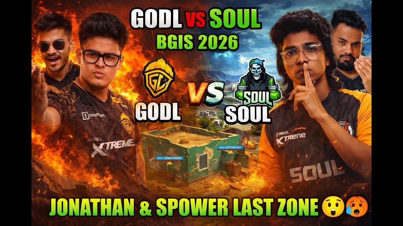 SOUL VS GODL IN BGIS 2026 ☠️👁️JONATHAN & SPOWER DEADLY DUO😡 BGIS DAY 1 HIGHLIGHTS 🥵🥶GODLIKE🧠BGIS2026