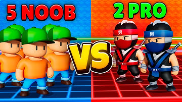 2 PROS vs 5 NOOBS in Stumble Guys!