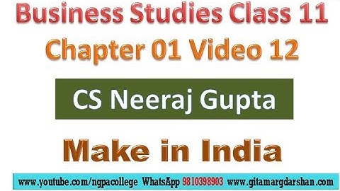 Make in India | CS Neeraj Gupta | Business Studies Class 11 Chapter 01 Video 12