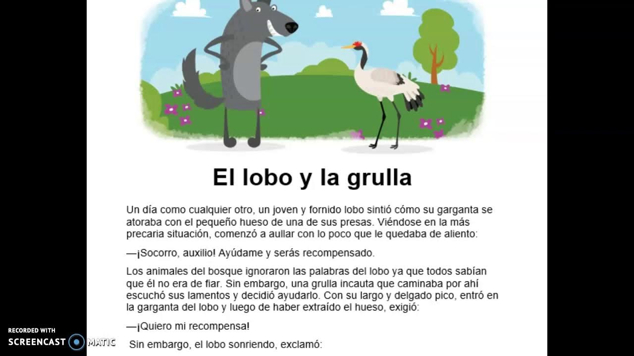 Fábula el lobo y la grulla YouTube Fábula el lobo y la grulla YouTube