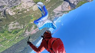 HUGE Multiple Collapses gone Wrong by the Cliff!! Close Call while Paragliding!