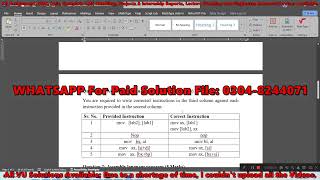CS401 Assignment 1 Solution Spring 2026, CS401 Assignment 1 Solution 2026