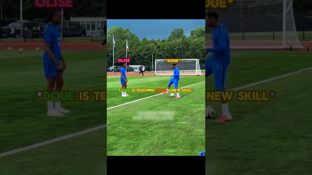 Doué teaching Olise a new skill ☠️😂🔥