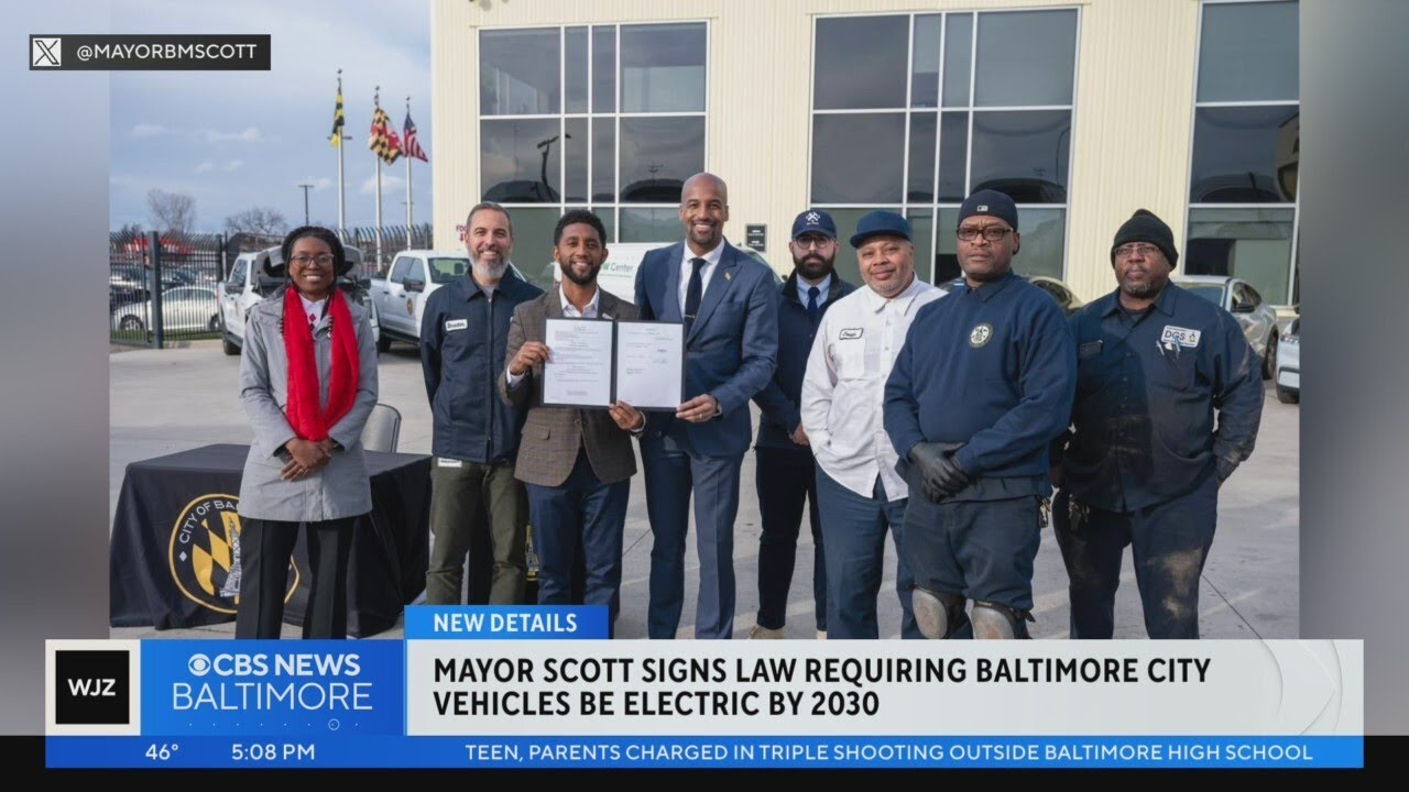 Mayor signs law requiring Baltimore vehicles to be electric by 2030