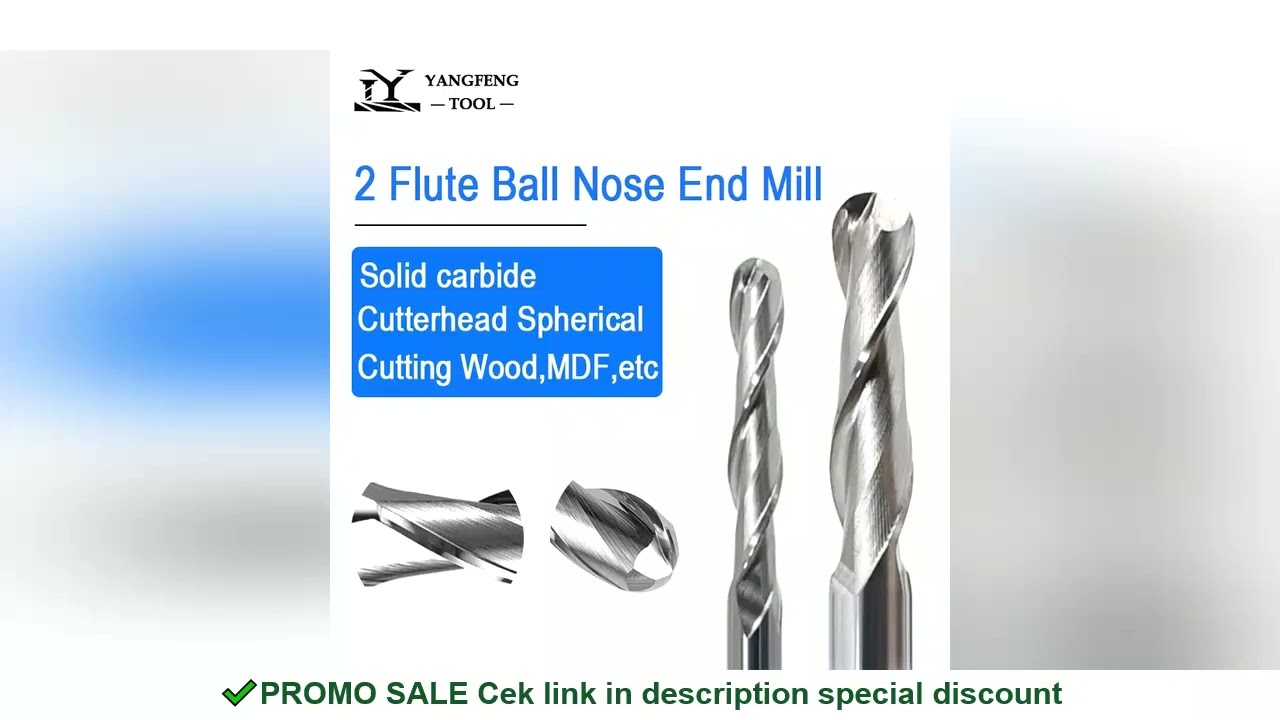 5pcs Carbide Ball Nose End Mill 3.175(1/8") /4/6mm 2 Flute CNC Router Bit for Wood Plastic Cutting H