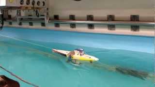 Boat in tow tank