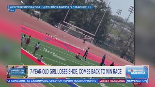 7-year-old girl loses shoe, comes back to win race | Morning in America