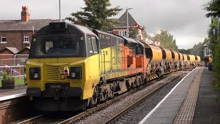 Class 70 on the Esk valley line ballasting on engineers train.