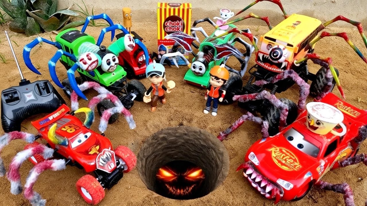 Bermain Kereta Api Hantu Laba Laba, Thomas and the Friends, Mobil Laba Laba, Mobil Hantu -14