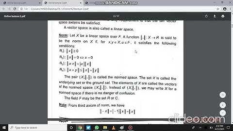 Vector space & Normed space II Introduction to Linear Algebra