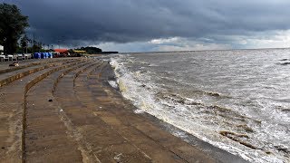 Chandipur tour album - part 2 showing sea view from odisha tourism
panthanivas, restaurant and campus, views of during high tide, playful
clouds in the r...