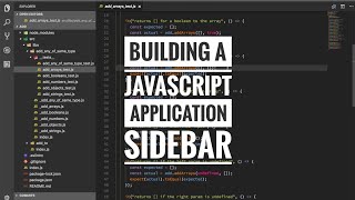 Building a JavaScript application - sidebar pt 2