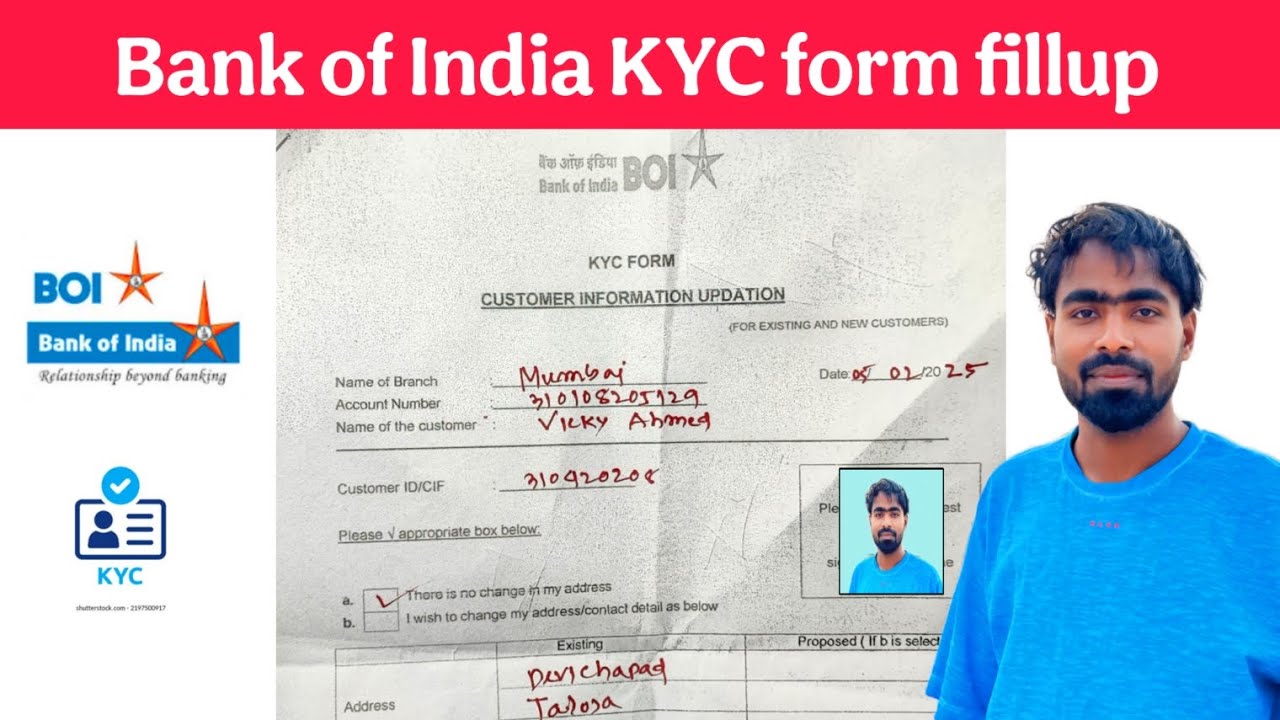 Bank of India KYC form Kaise fill up Karen 2025 | how to fill up Bank ...