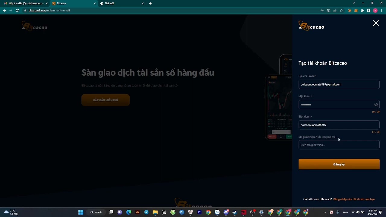 BITCACAO - Hướng dẫn đăng ký tài khoản Bitcacao | Kiếm tiền online năm 2023