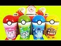 Robocar Poli Cup Surprise Toys  Pokemon Ball Surprise Toys Learn Color for kids