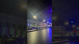 Round off back hand spring practice into foam pit off air mat at Sky Zone Aurora Memorial Day 2026
