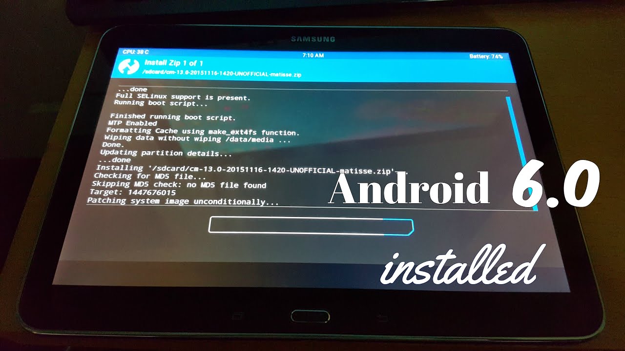 Samsung Galaxy Tab 4 10.1 T530 Root  Install Android 6.0 Marshmallow  YouTube